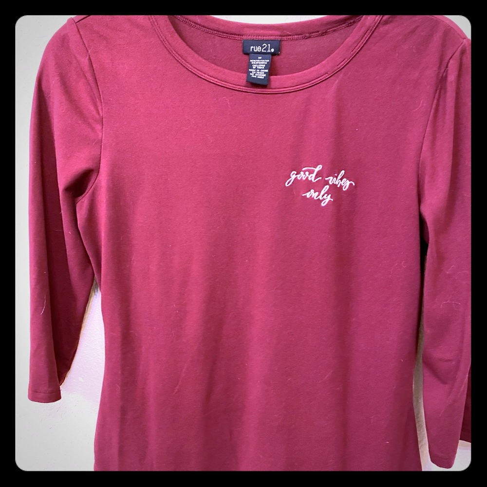 Rue21 Maroon 3/4 Tee